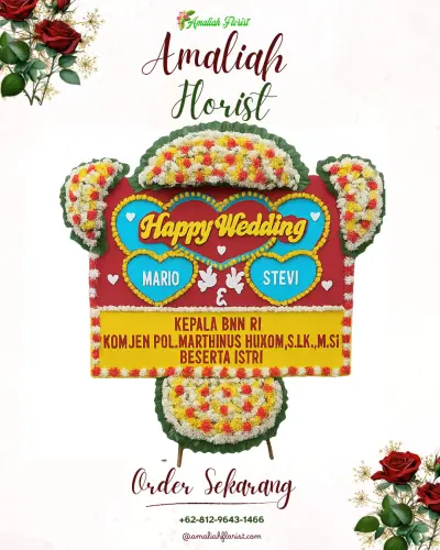 Karangan Papan Bunga Pernikahan di Gita